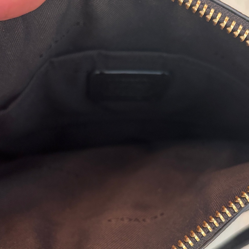 Coach Black Leather Shoulder Bag with Gold Details - Picture 3 of 5